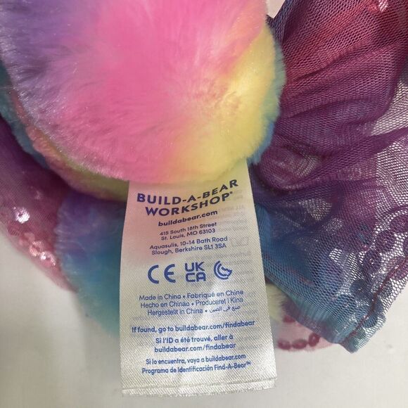 BUILD A Bear Rainbow Wolf Plush Great Wolf Lodge with Skirt Rhinestone 17 in - Picture 10 of 10